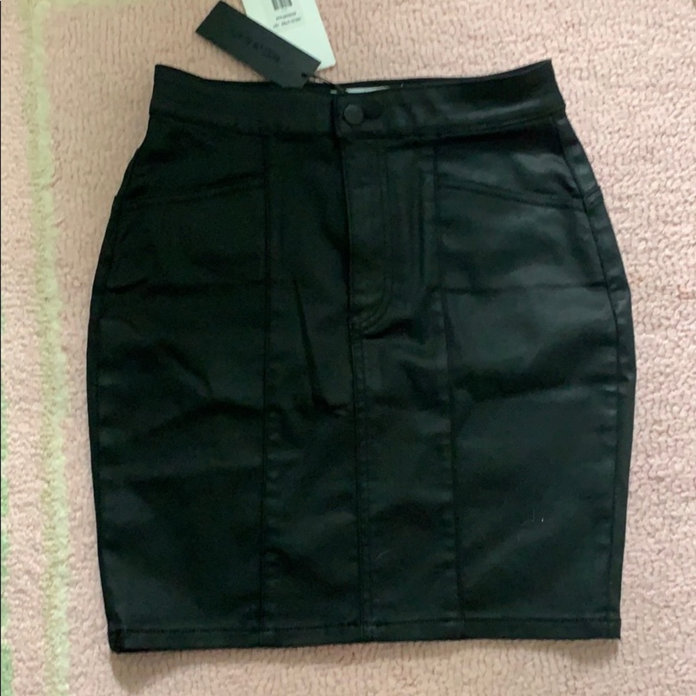 Calvin Klein black pencil denim skirt NWT